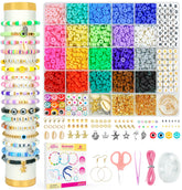 Dowsabel Clay Beads Bracelet Making Kit  5000 Pcs Preppy Polymer Clay Beads with Charms Kit for Jewelry Making, DIY Arts and Crafts Birthday Gifts Toys