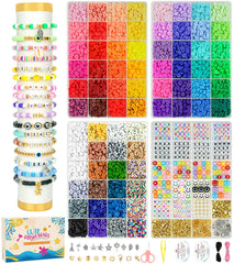 Dowsabel Clay Beads Bracelet Making Kit  5000 Pcs Preppy Polymer Clay Beads with Charms Kit for Jewelry Making, DIY Arts and Crafts Birthday Gifts Toys