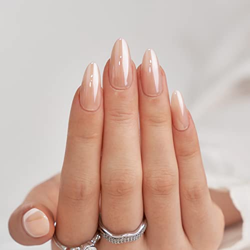 White Press On Nails Short - BTArtbox Supremely Fit & Natural Soft Gel Press on Nails Almond