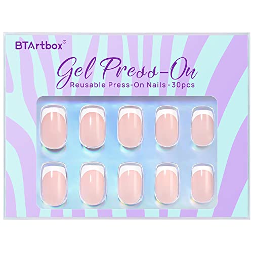 White Press On Nails Short - BTArtbox Supremely Fit & Natural Soft Gel Press on Nails Almond