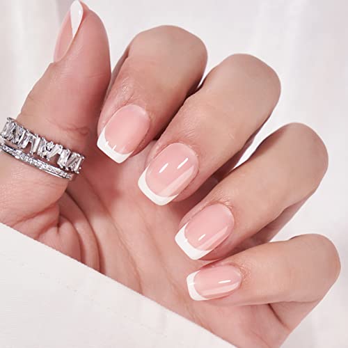 White Press On Nails Short - BTArtbox Supremely Fit & Natural Soft Gel Press on Nails Almond