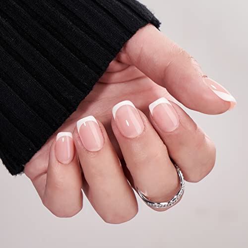 White Press On Nails Short - BTArtbox Supremely Fit & Natural Soft Gel Press on Nails Almond