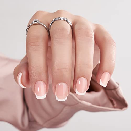 White Press On Nails Short - BTArtbox Supremely Fit & Natural Soft Gel Press on Nails Almond