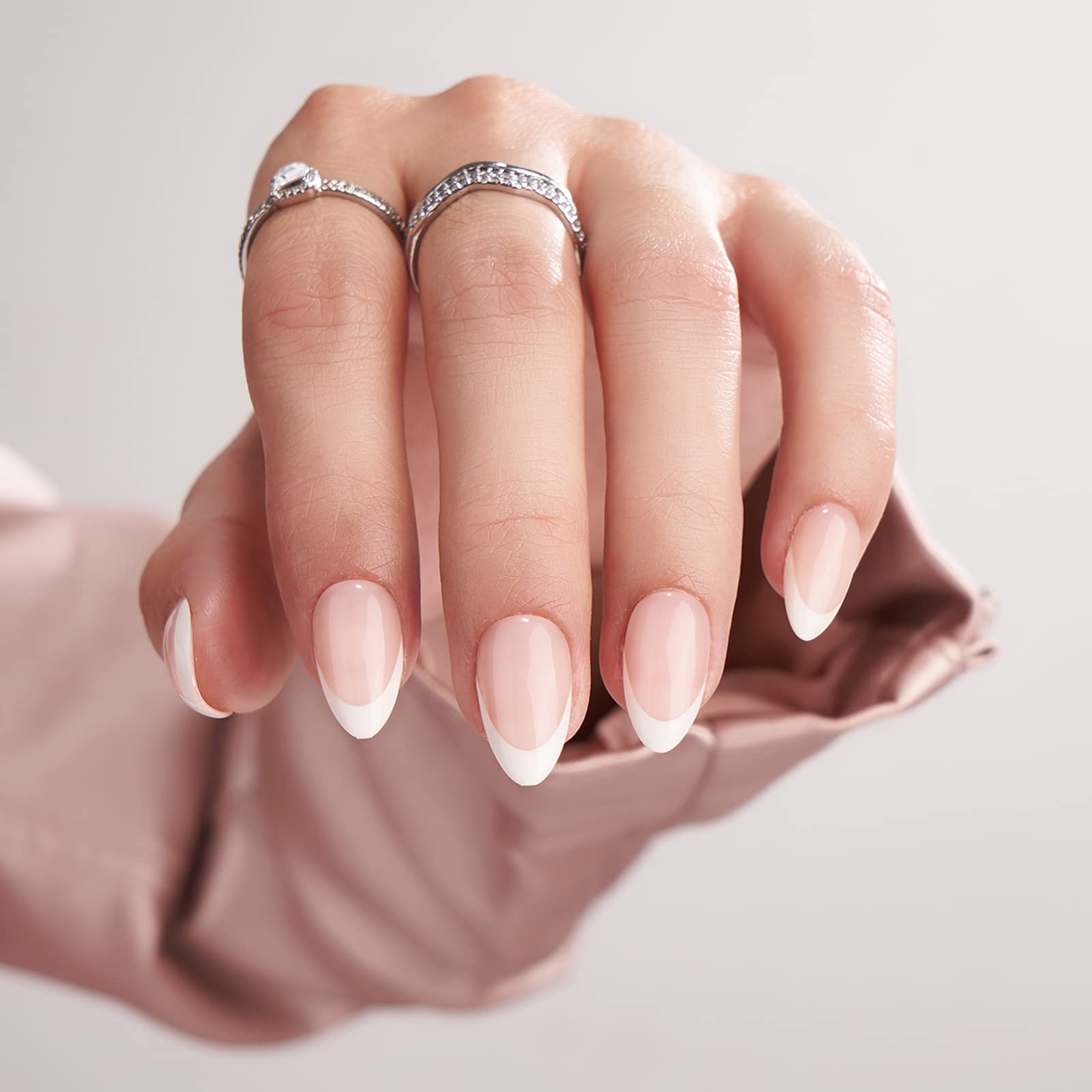 White Press On Nails Short - BTArtbox Supremely Fit & Natural Soft Gel Press on Nails Almond