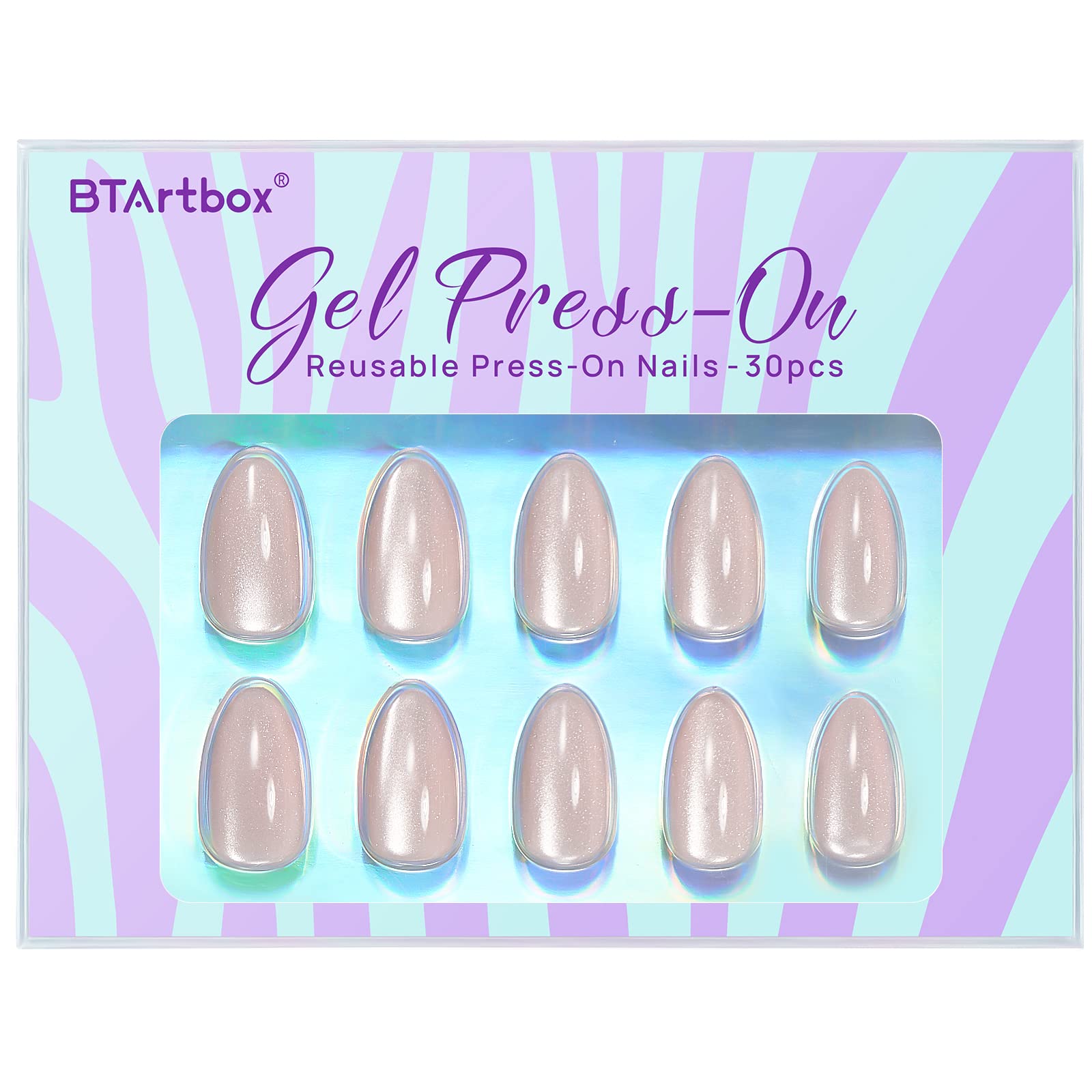 White Press On Nails Short - BTArtbox Supremely Fit & Natural Soft Gel Press on Nails Almond