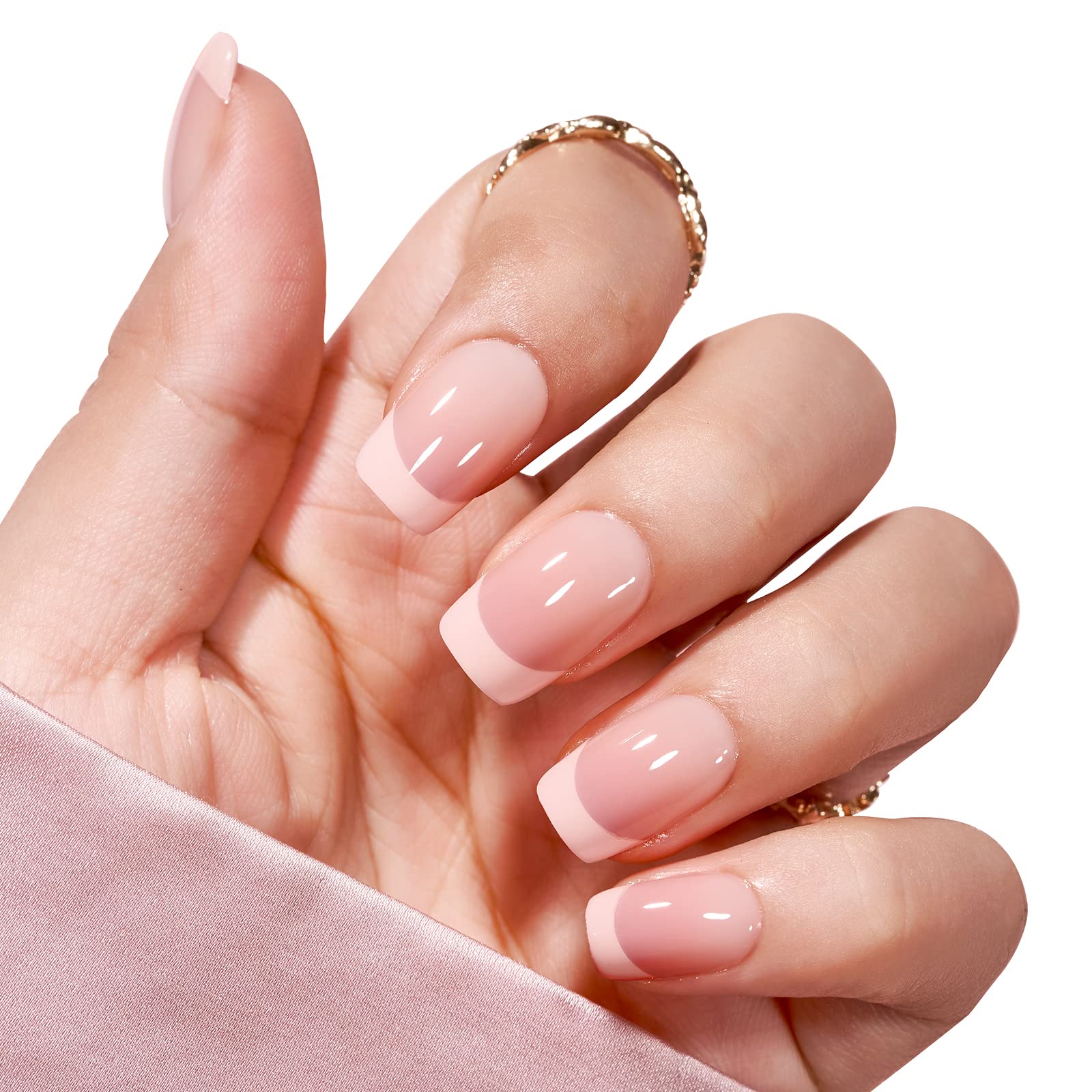 White Press On Nails Short - BTArtbox Supremely Fit & Natural Soft Gel Press on Nails Almond