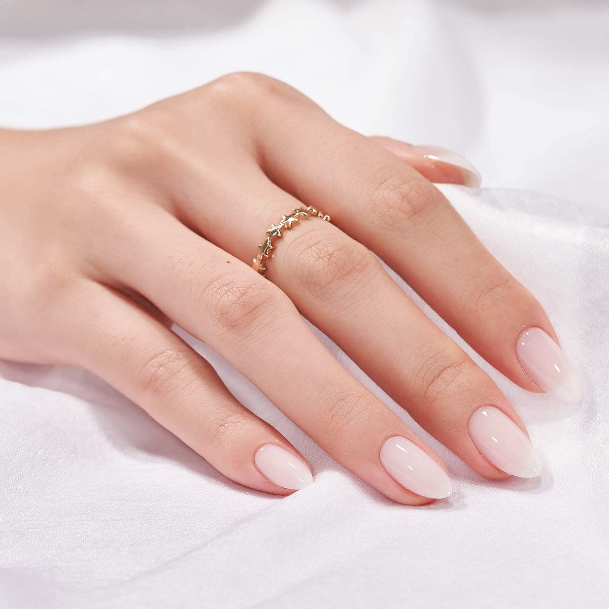 White Press On Nails Short - BTArtbox Supremely Fit & Natural Soft Gel Press on Nails Almond